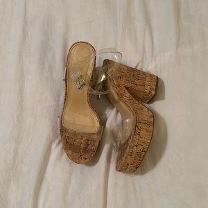 cork platform high heels